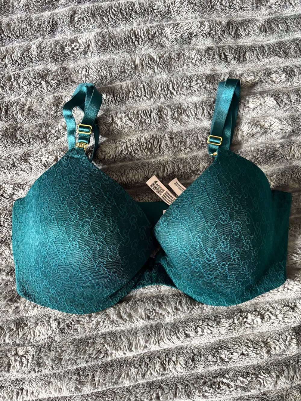 Victoria's Secret Teal Lace-Textured Very Sexy Demi Bra 34DDD